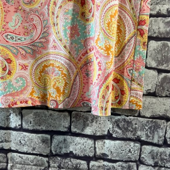 Alanni Paisley A-Line Multicolored Skirt Size 16 - Picture 3 of 9